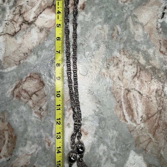 #45. VINTAGE ADJUSTABLE 28" LARIAT NECKLACE W TASSELS - Picture 2 of 2